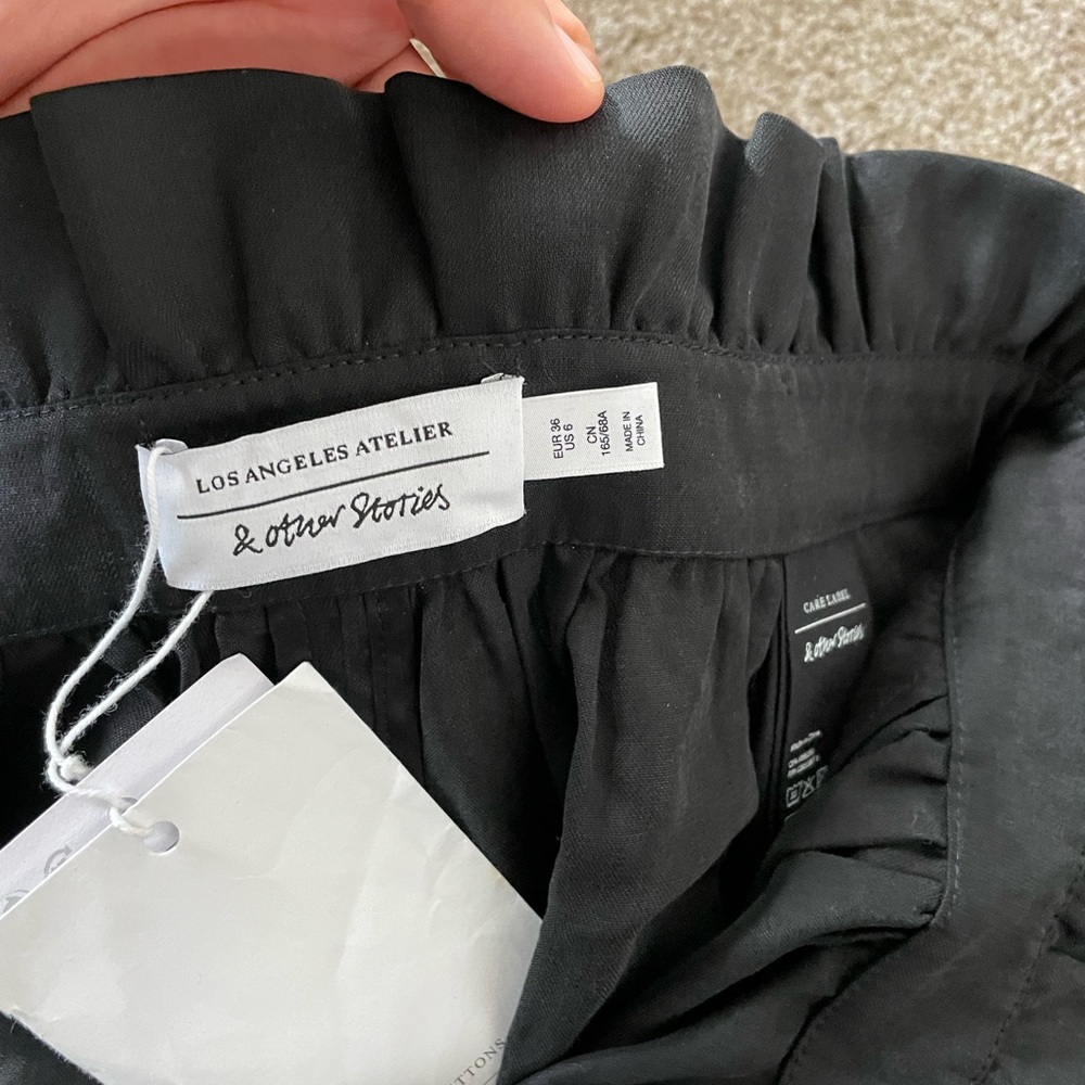 NWT & Other Stories - Black Ruffle High Rise Pants - Picture 4 of 10